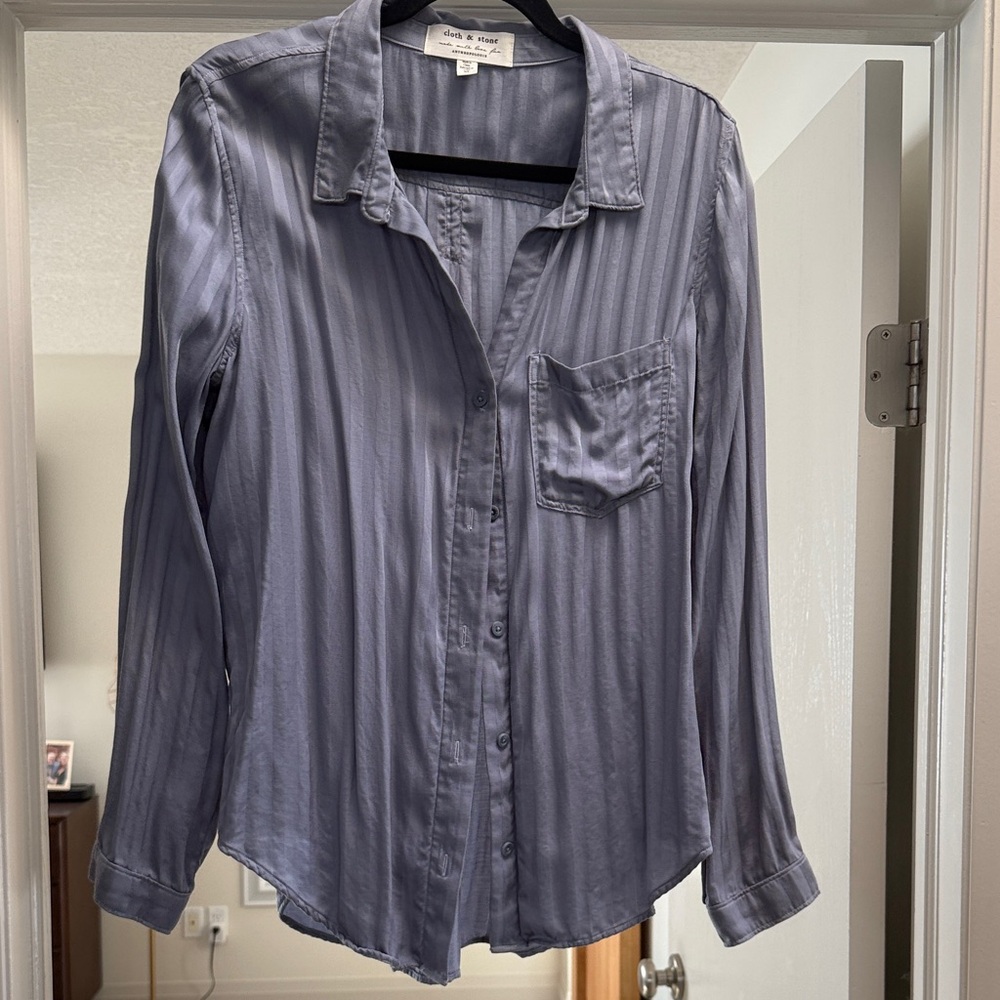 Soft Striped Button-Up Shirt